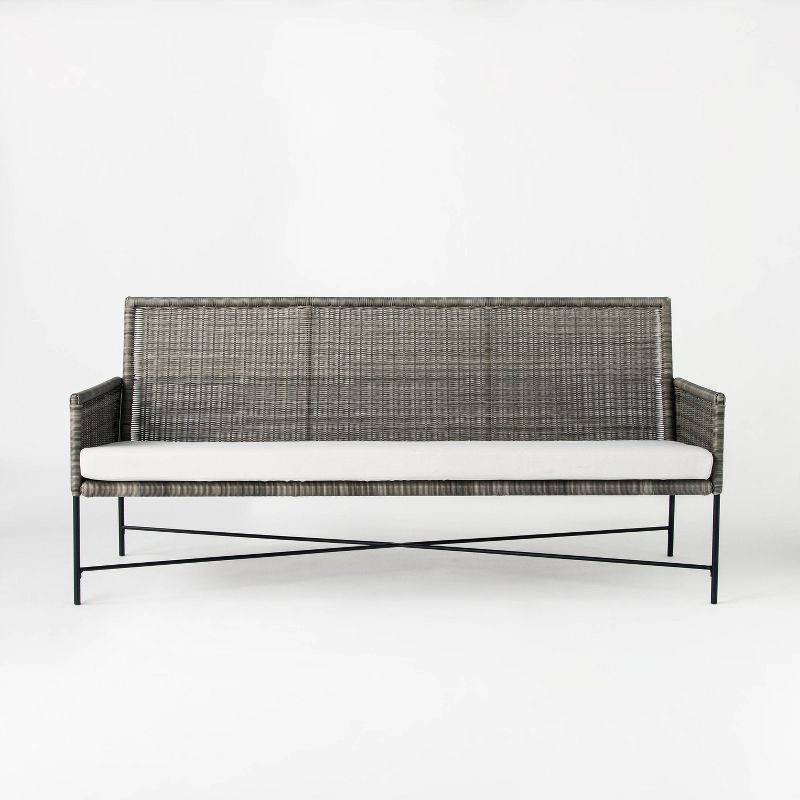 Wicker &#38; Metal X Frame Patio Sofa - Gray - Threshold&#8482; designed with Studio McGee, 4 of 11