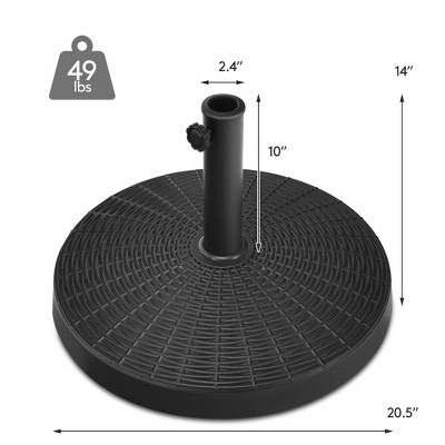 49 lbs Black Resin and Steel Patio Umbrella Base Stand