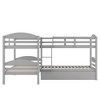 Twin L-Shaped Bunk bed with Trundle-White - 3 of 4