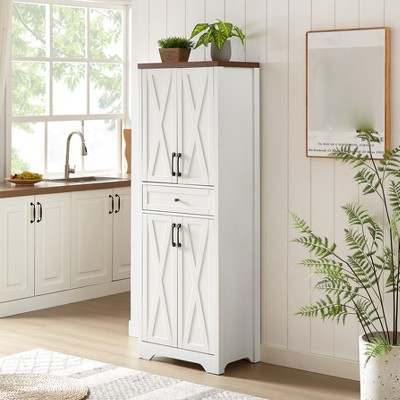 68" Tall Kitchen Pantry Cabinet, Freestanding Buffet Hutch Cabinet with Drawer, Wooden Coffee Bar Cabinet for Living Room Kitchen Bathroom