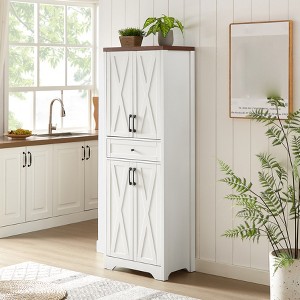 68" Tall Kitchen Pantry Cabinet, Freestanding Buffet Hutch Cabinet with Drawer, Wooden Coffee Bar Cabinet for Living Room Kitchen Bathroom - 1 of 4