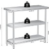 Stainless Steel Workbench, Commercial Kitchen Workbench with Adjustable Bottom Shelf, Suitable for Restaurants, Hotels, Garages, Indoors and Outdoors - 2 of 4