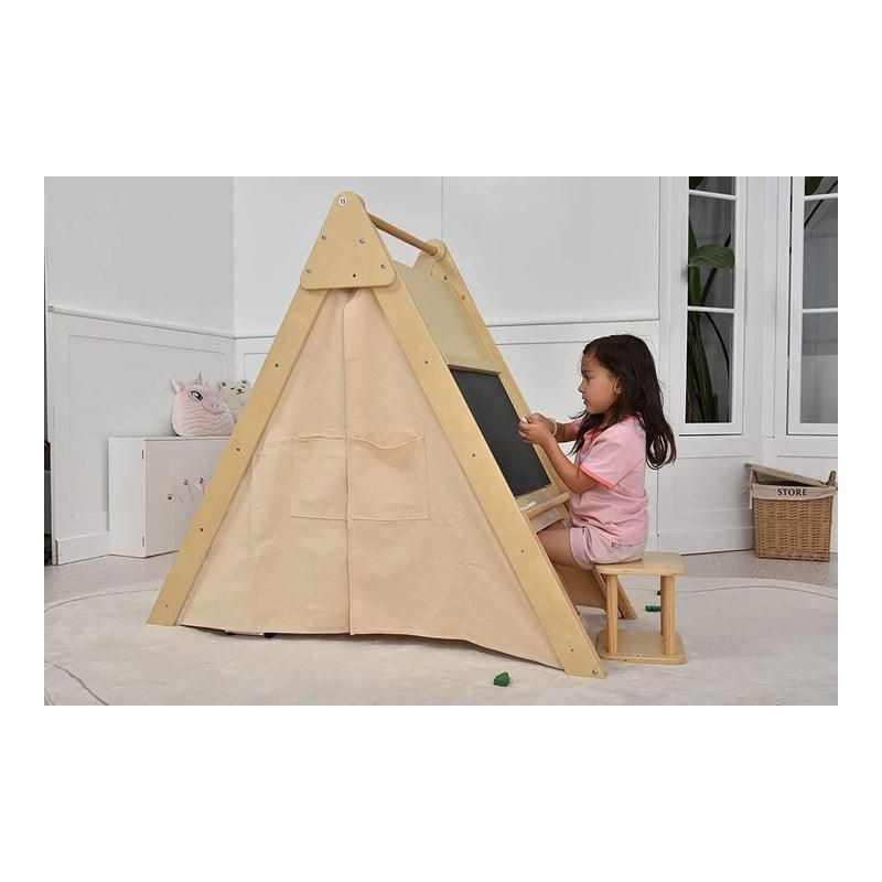 Oak - Wood Learning Tent and Climber with Desk and Chair, 3 of 9