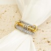 Gold Stackable Rings for Women Non Tarnish, 18k Gold Plated Cubic Zirconia Rings, Silver Gold Multi Ring Mixed Metals Stack Rings Set - 4 of 4