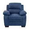 XIYUYEU Sofa Chair Textured Fabric Channel Upholstered Plush Seating Chair Armchair with Pillows, Blue - 3 of 4