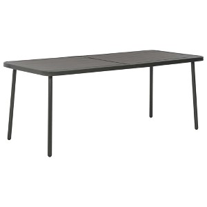 vidaXL Patio Table Dark Gray 70.9"x32.7"x28.3" Steel - 1 of 4