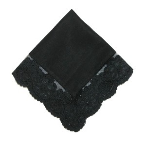 CTM Women's Cotton Black Fairy Lace Handkerchief - 1 of 4