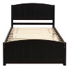 PAGED Upholstered Bed Queen Size Simple Modern Wooden Bed Frame with Twin XL Trundle, Storage Drawers and Headboard for Bedroom - 3 of 4