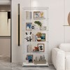 74.61"H Tempered Glass Display Cabinet with Bluetooth LED Light, Lockable Door & Casters for Living Room, Bedroom - 2 of 4