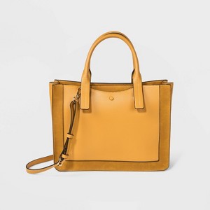 Zip Closure Satchel Handbag - A New Day Mustard, Women