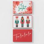 3ct FaLaLaLa/Nutcracker/Tis the Season Gift Card Holder Red/Pink - Wondershop™
