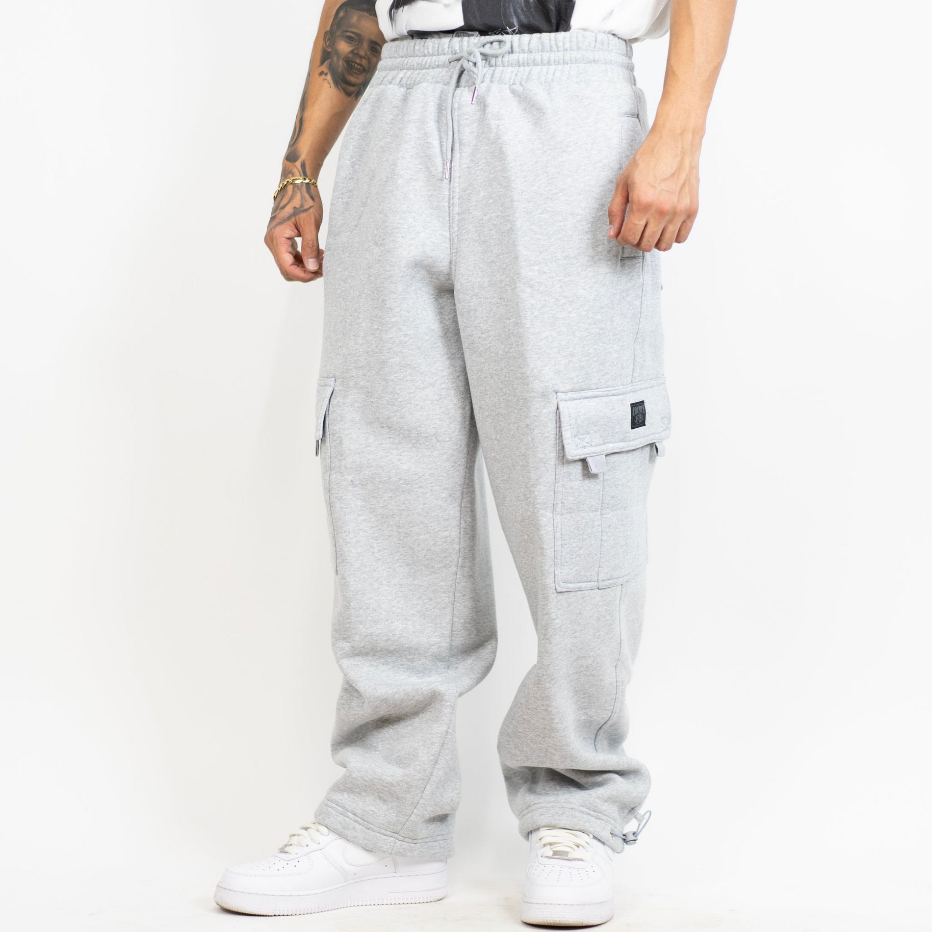 FB County Heavyweight Baggy Cargo Sweatpants Black XL