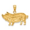 Black Bow Jewelry 14k Yellow Gold 2D Polished Pot Belly Pig Pendant - 3 of 4