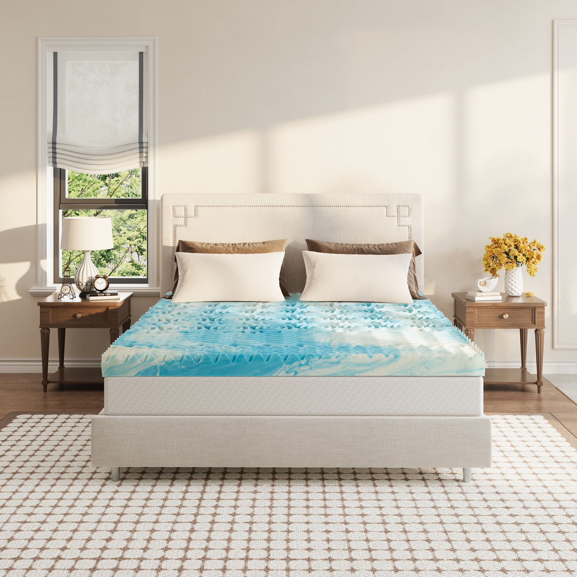 EGOHOME 3 Inch 5-Zone Cooling Gel Memory Foam Mattress Topper