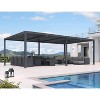 PURPLE LEAF Louvered Pergola Outdoor Aluminum Pergola with Adjustable Roof for Deck Backyard Garden Grey Hardtop Gazebo - 2 of 4