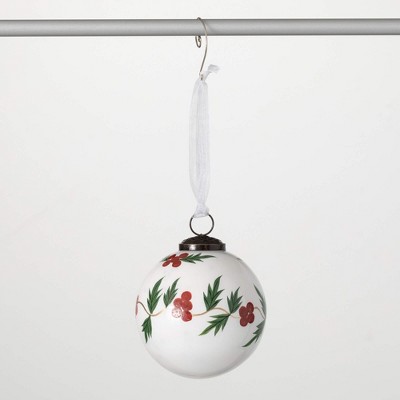 4"H Sullivans Christmas Holly Berry Ball Ornament  Multicolor