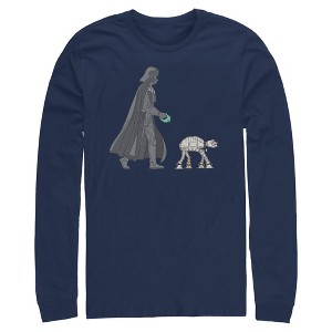 Mens Star Wars Darth Vader AT-AT Walking the Dog Long Sleeve Shirt - 1 of 4