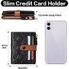 BEAFUP Printed Small Wallet for Women,with 10 Card Slots and 1 Zipper Pocket RFID Blocking Slim Bifold Leather Womens Wallet - 3 of 4