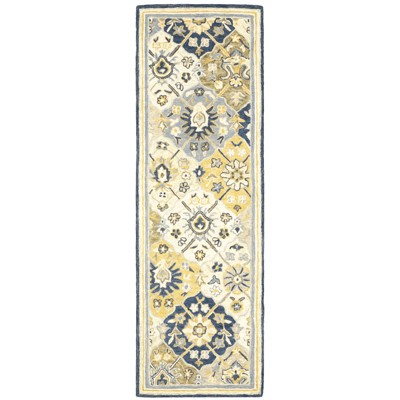 Oriental Weavers Alfresco 28406 Blue/ Gold Indoor Area Rug - 2'6" x 8'