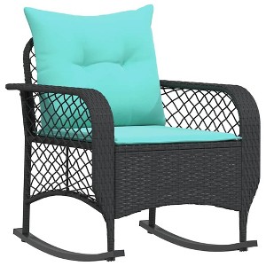 vidaXL Patio Rocking Chair Black, Turquoise - 1 of 4