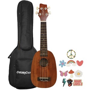 Sawtooth Mahogany Pineapple Soprano Electric Ukulele w Gig Bag and Fishman KUL-101 Preamp/Built In Tuner and Official Brake Stickers - 1 of 1