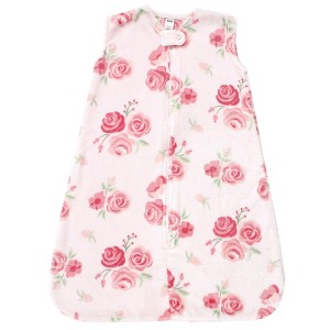 Hudson Baby Infant Girls Plush Sleeping Bag, Sack, Blanket, Blush Rose Sleeveless - 1 of 2