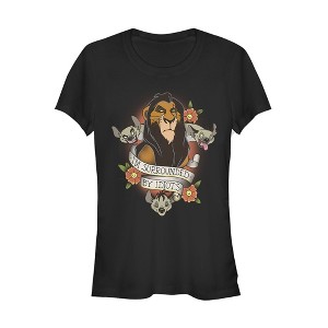 Juniors Womens Lion King Scar Surrounded By Idiots Tattoo T-Shirt - 1 of 3
