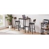 Oversart Bar Table Set with 2 Bar stools PU Soft seat with backrest, Rustic Brown, 23.62" W x 23.62" D x 35.43" H - 3 of 4