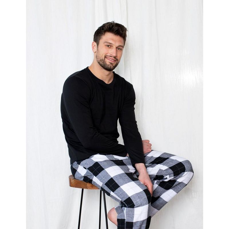 Leveret Mens Cotton Top Flannel Pant Christmas Pajamas, 2 of 4