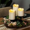 Waterproof Outdoor Candles,Flickering Flameless Candles Battery Operated LED Candles Ivory Plastic, D3 x H4 5" 6", Set of 3 - 3 of 4