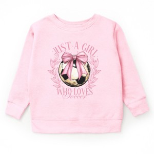 The Juniper Shop Just A Girl Who Loves Soccer Coquette Youth Sweatshirt - XL - Pink - 1 of 3