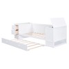 NicBex Twin Size Daybed 110" L Modern Wooden Bed Frame with Trundle, Storage Space and Ports for Bedroom, Living Room, No Box Spring Required - 3 of 4