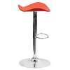 Emma and Oliver 2 Pack Contemporary Vinyl Adjustable Height Barstool with Wavy Seat and Chrome Base - 4 of 4