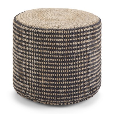 NicBex Chic Round Braided Pouf Ottoman Multicolored Footstool for Living Room, Bedroom,Natural