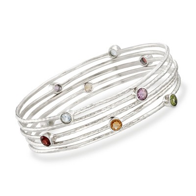 Ross-Simons 2.30 ct. t.w. Multi-Stone Jewelry Set: 5 Bangle Bracelets in Sterling Silver
