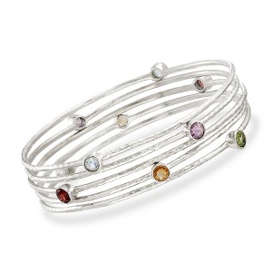 Ross-Simons 2.30 ct. t.w. Multi-Stone Jewelry Set: 5 Bangle Bracelets in Sterling Silver - 1 of 4