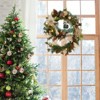 6ft Christmas Garland with Lights | Battery-Powered Pine Cone Garland w/Berries, Bows, Flowers & Ball Ornaments for Fireplace Mantle - 2 of 4