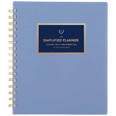 Emily Ley for At-A-Glance 2025 Weekly/Monthly Planner 9"x7.813" French Blue: Simplified Planner, Adult, Non-Toxic, Tabs