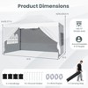 Costway 10 X 14 FT Pop up Canopy Tent with 4 Sidewalls, Wheeled Bag, 4 Sandbags, 8 Stakes White/Gray - 3 of 4