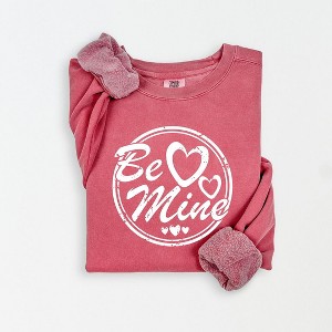 Simply Sage Market Women's Lightweight Garment Dyed Graphic Sweatshirt Be Mine Circle - 1 of 4