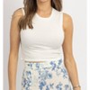 Women's BASIQUE CREWNECK CROP TANK - OLIVACEOUS - 3 of 4