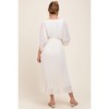 PinkBlush Cream Pleated V Neck Maternity Maxi Dress - 2 of 3