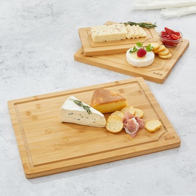 JoyJolt Bamboo 3-Piece Rectangular Cutting Board Set