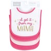 Hudson Baby Infant Girl Cotton Terry Drooler Bibs with Fiber Filling, My Mama, One Size - 2 of 4