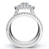 Pompeii3 1 1/10 Ct Lab Created Diamond Cushion Halo Engagement Wedding Ring Set White Gold - 3 of 4
