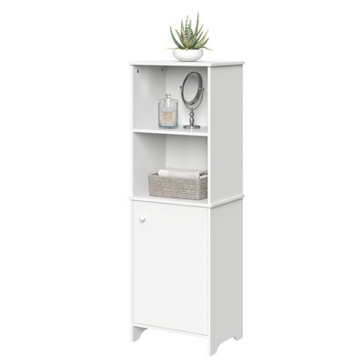 RiverRidge Medford Tall Bathroom Storage Cabinet and Linen Organizer with Door and Adjustable Shelves - White