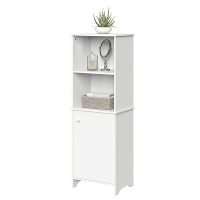 Somerset Home Linen Cabinet Narrow Freestanding Storage (White)