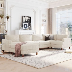 Modular Sectional Sofa with Ottoman L Shaped Corner Sectional for Living Room, Office, Spacious Space - 1 of 4