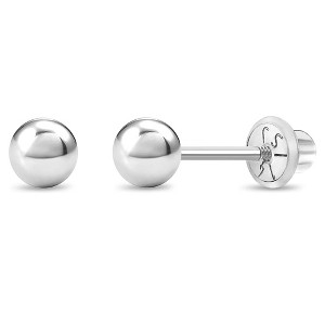 Girls' Classic Ball Screw Back 14k White Gold Earrings - In Season Jewelry - 1 of 4