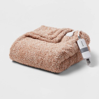 Heather Sherpa Electric Throw Blanket Clay - Threshold™
